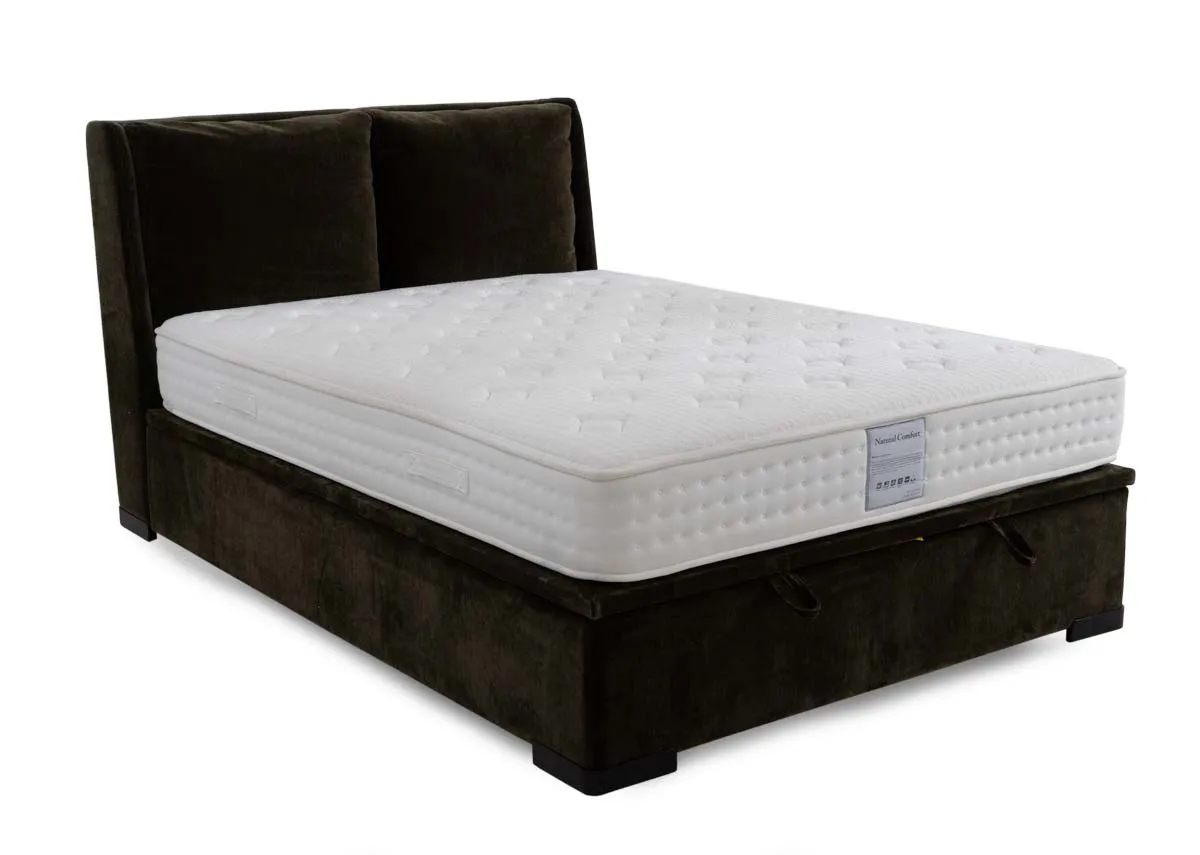 Super King (6ft) Green Fabric Ottoman Bed - Comfy