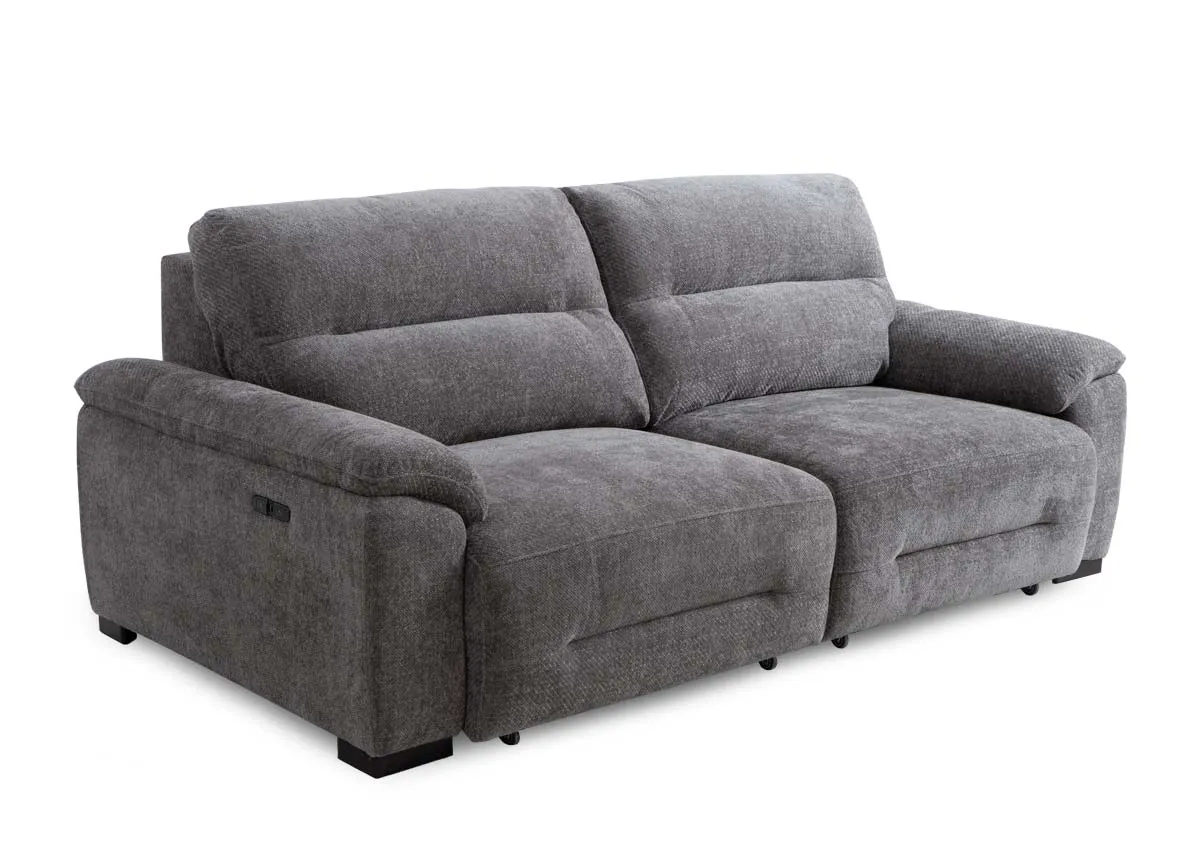 3 Seater Grey Fabric Cinema Chaise - Annalee
