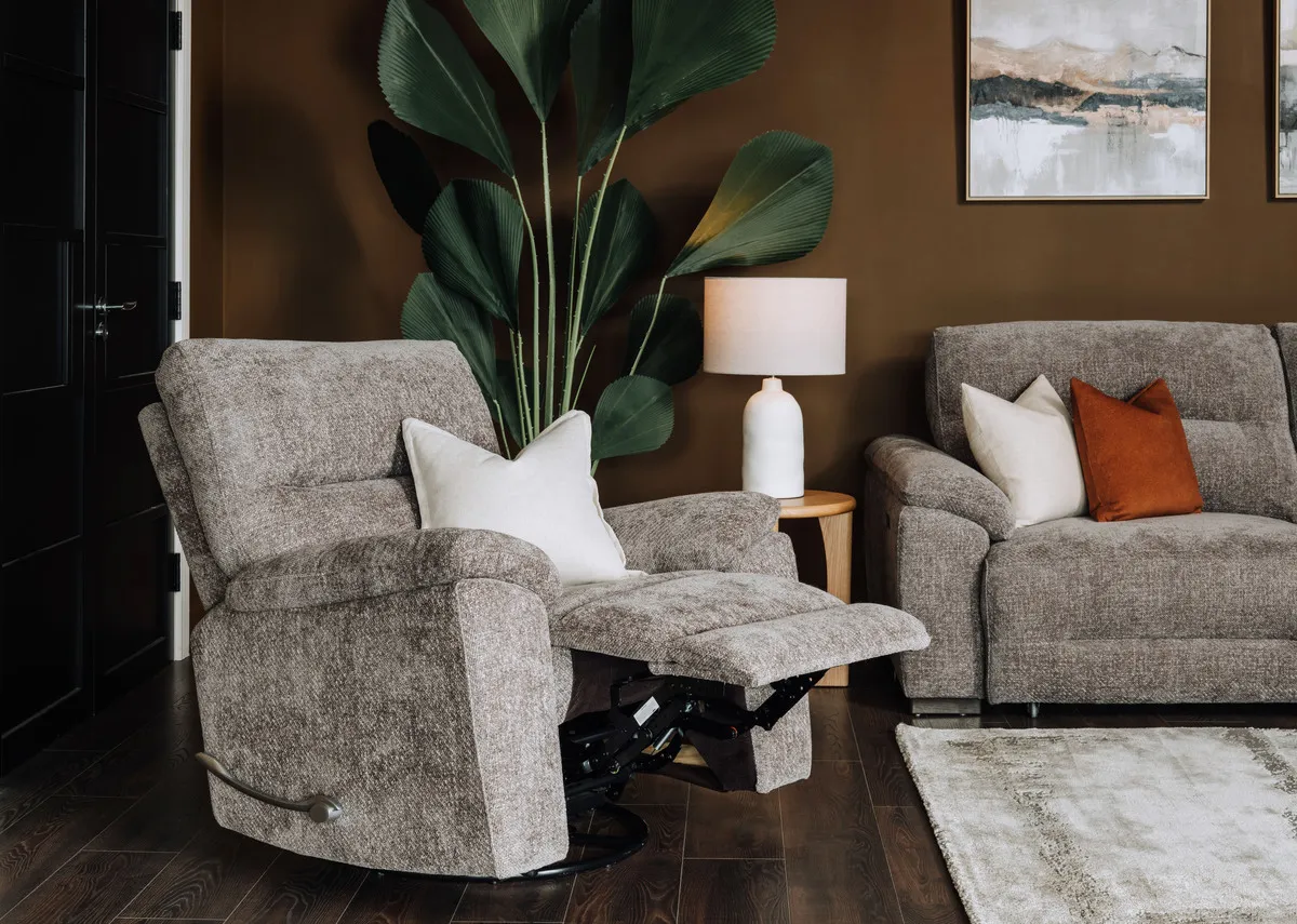A lifestyle image of the Annalee Recliner with 2 seater