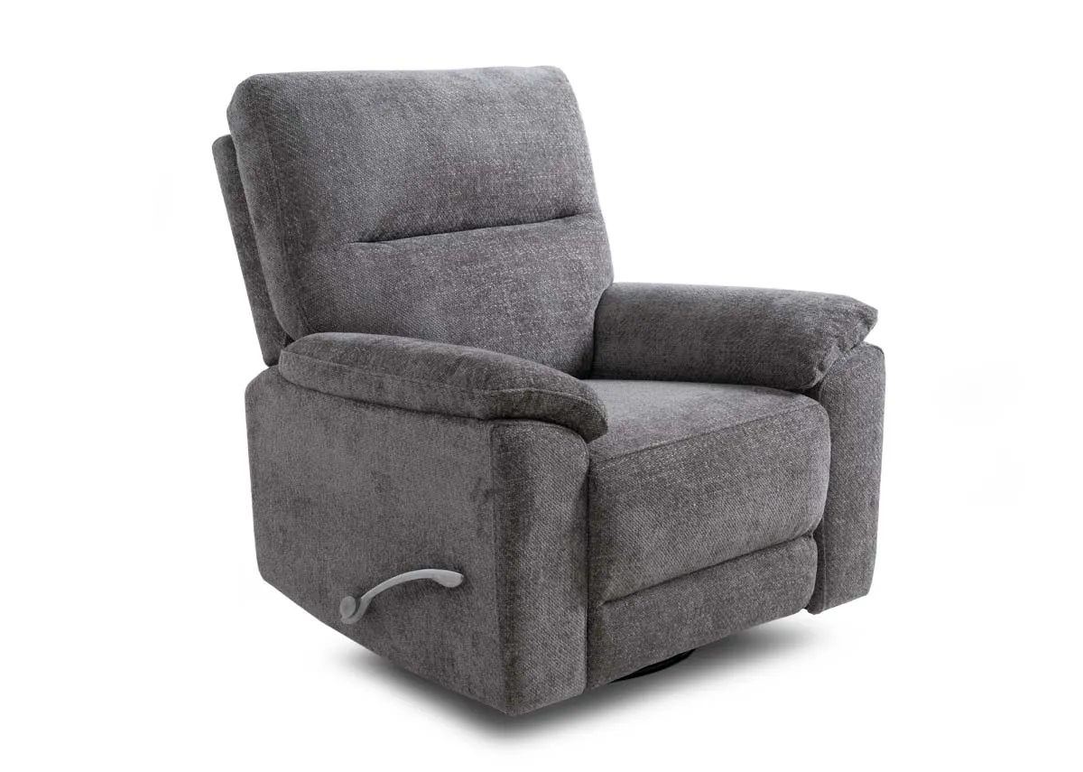 Grey Fabric Swivel Recliner Rocker - Annalee