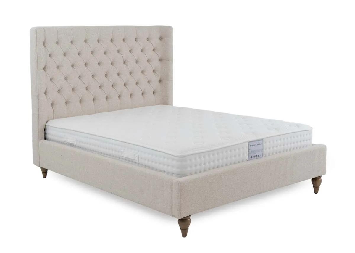 Super King (6ft) Cream Fabric Bed Frame - Chelsea