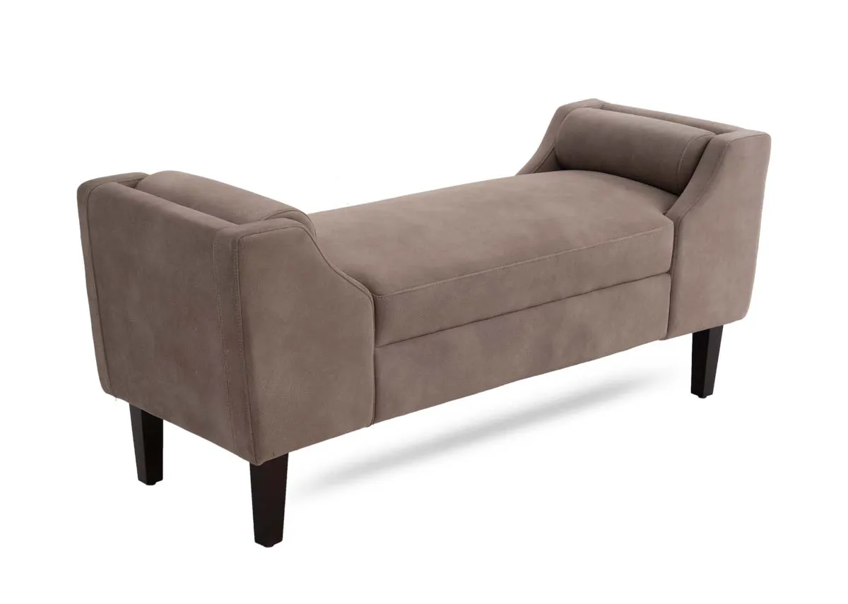 Brown Fabric Bench - Ebony