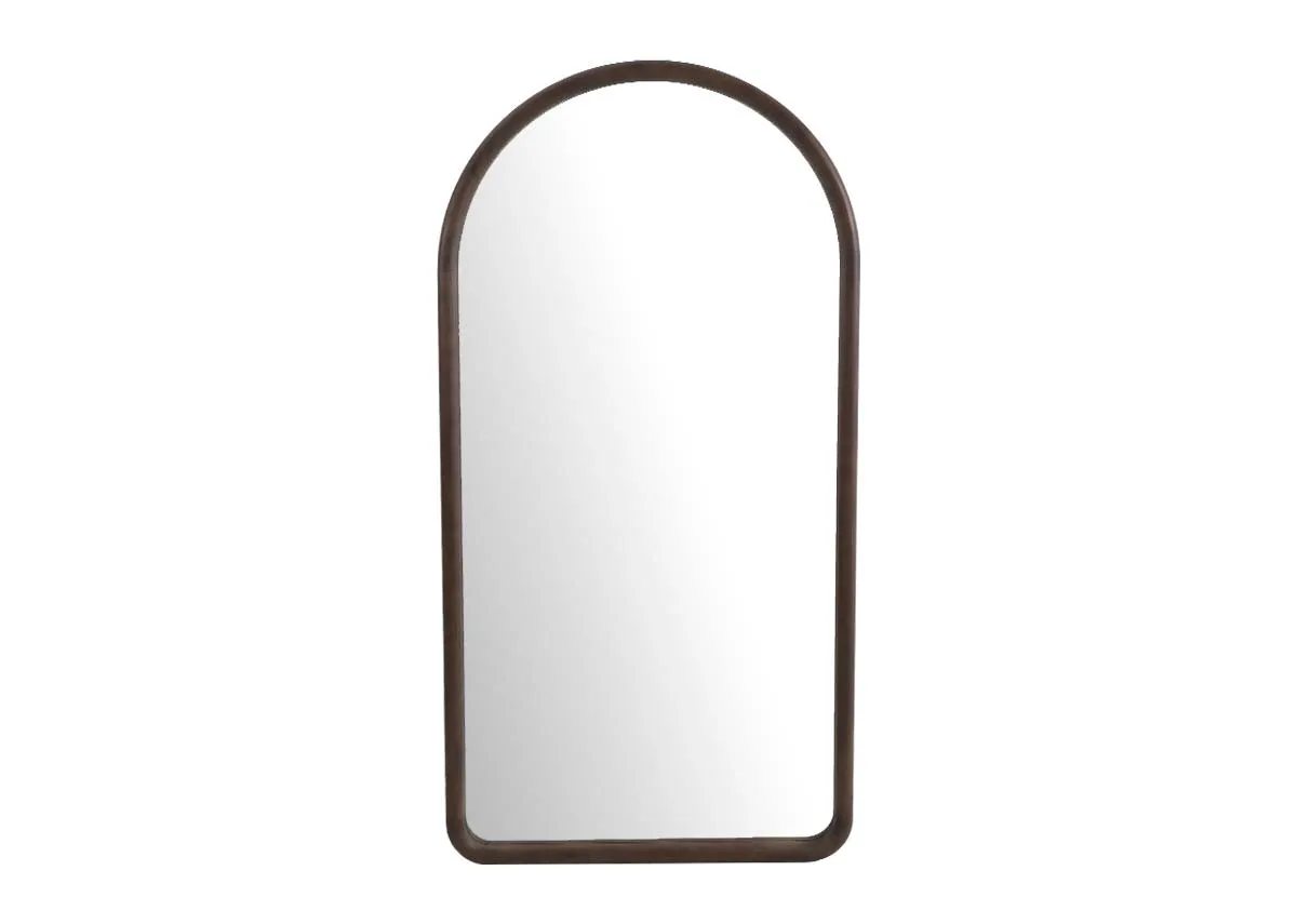 90.5cm x 180.5cm Walnut Arch Mirror - Quays