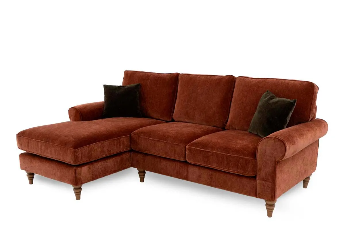 Rust Fabric LHF Corner Chaise - Cotswold