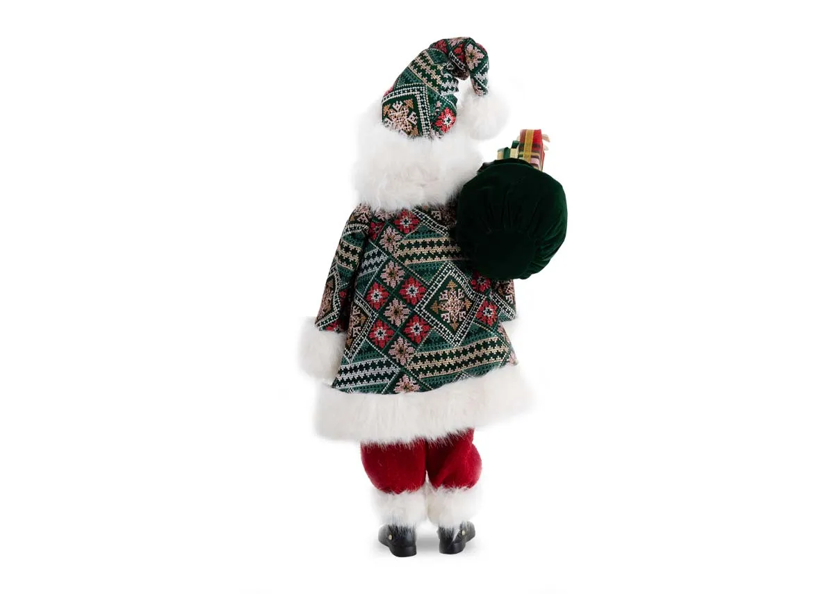 A dimension image of the Fabric & Resin santa with 19.5cm x 57cm