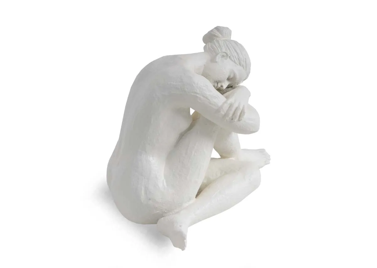 Cream Resin Seated Female - Poise