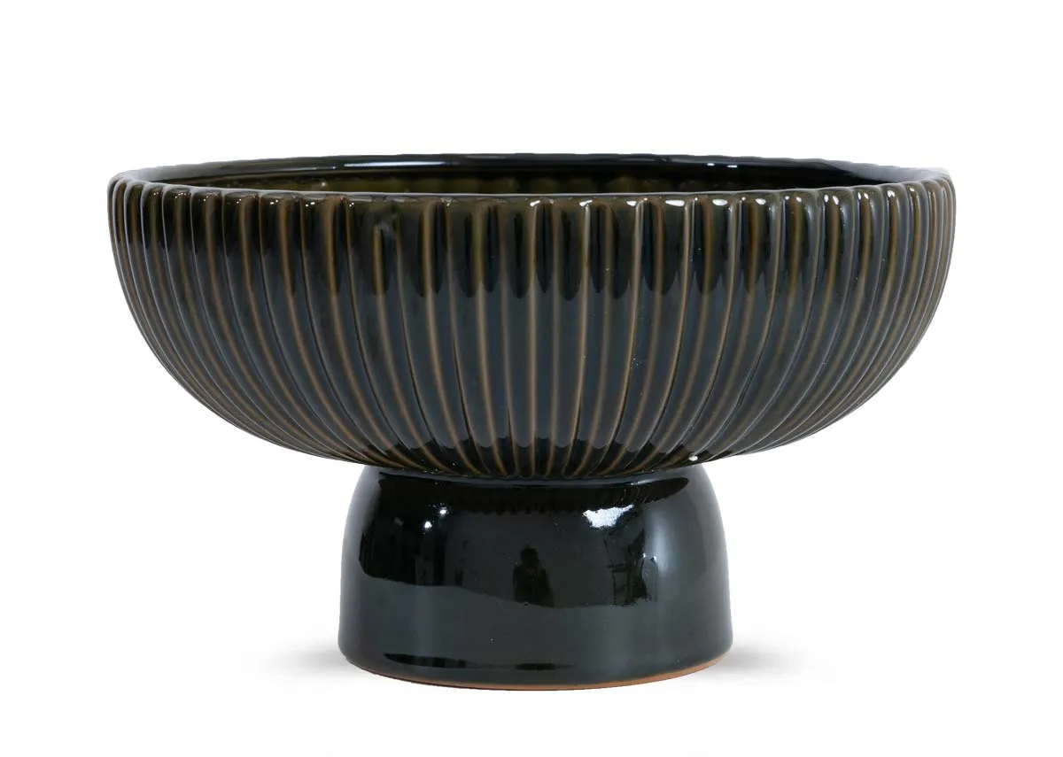 Green Stoneware Bowl - Cove