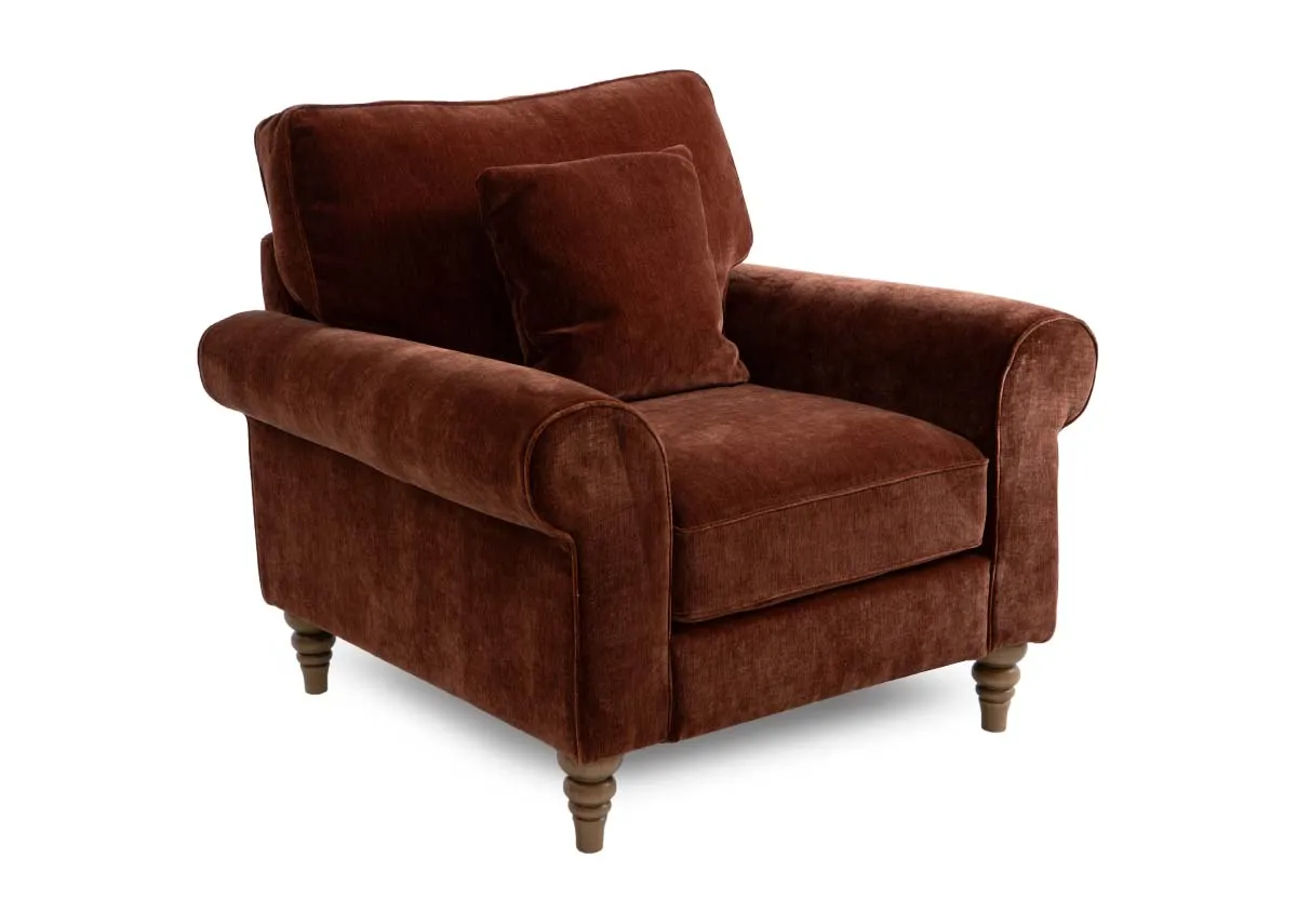 Rust Fabric Armchair - Cotswold