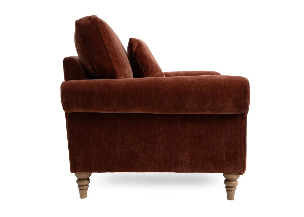 A dimension image of the Cotswold Armchair with 102cm x 97cm x 96cm x 52cm