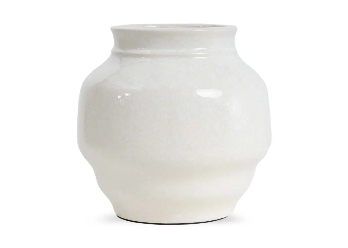 Large Cream Ceramic Vase - Clonbur