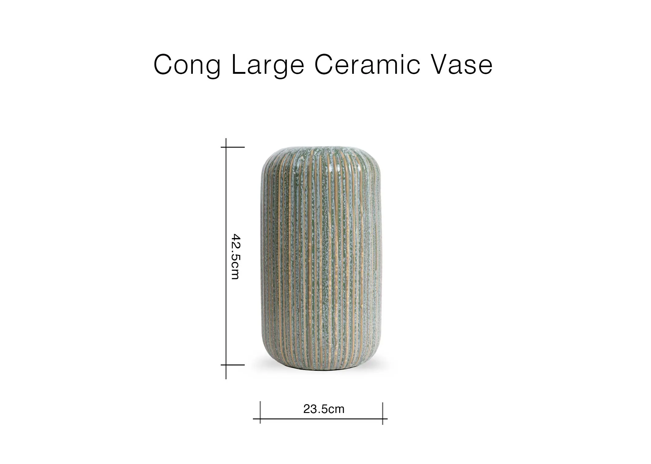 A dimension image of the Cong Large Vase with 23.5cm x 42.5cm