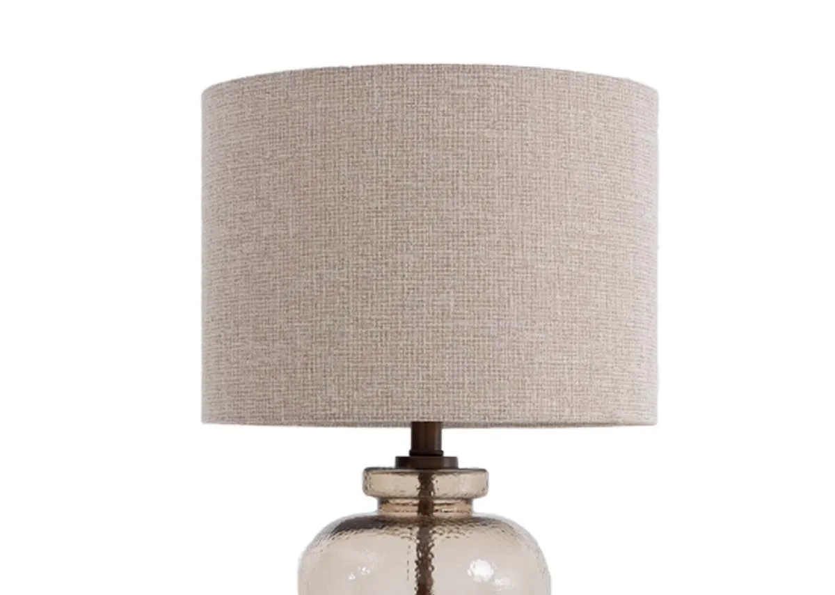 of the Emma table lamp with Velmora dresser and bedframe.