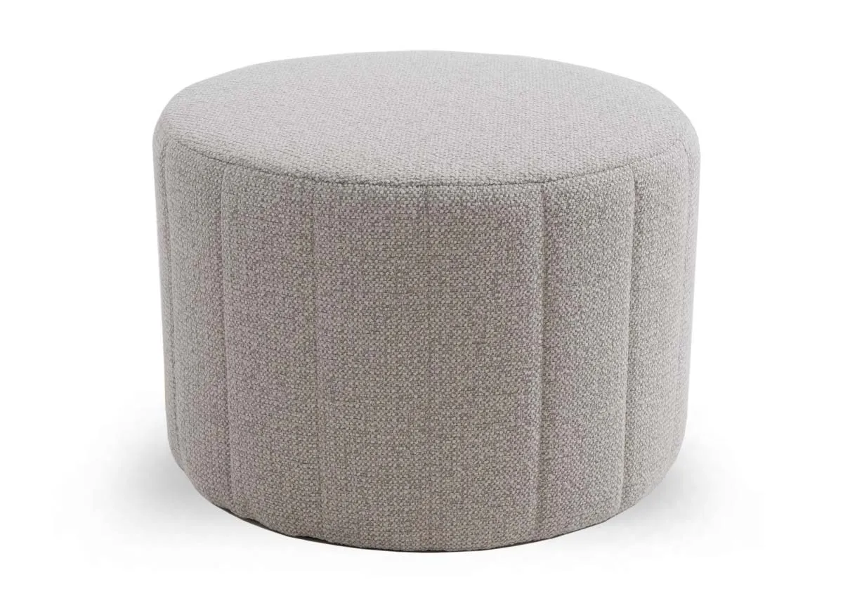 Light Grey Fabric Footstool - Alexo