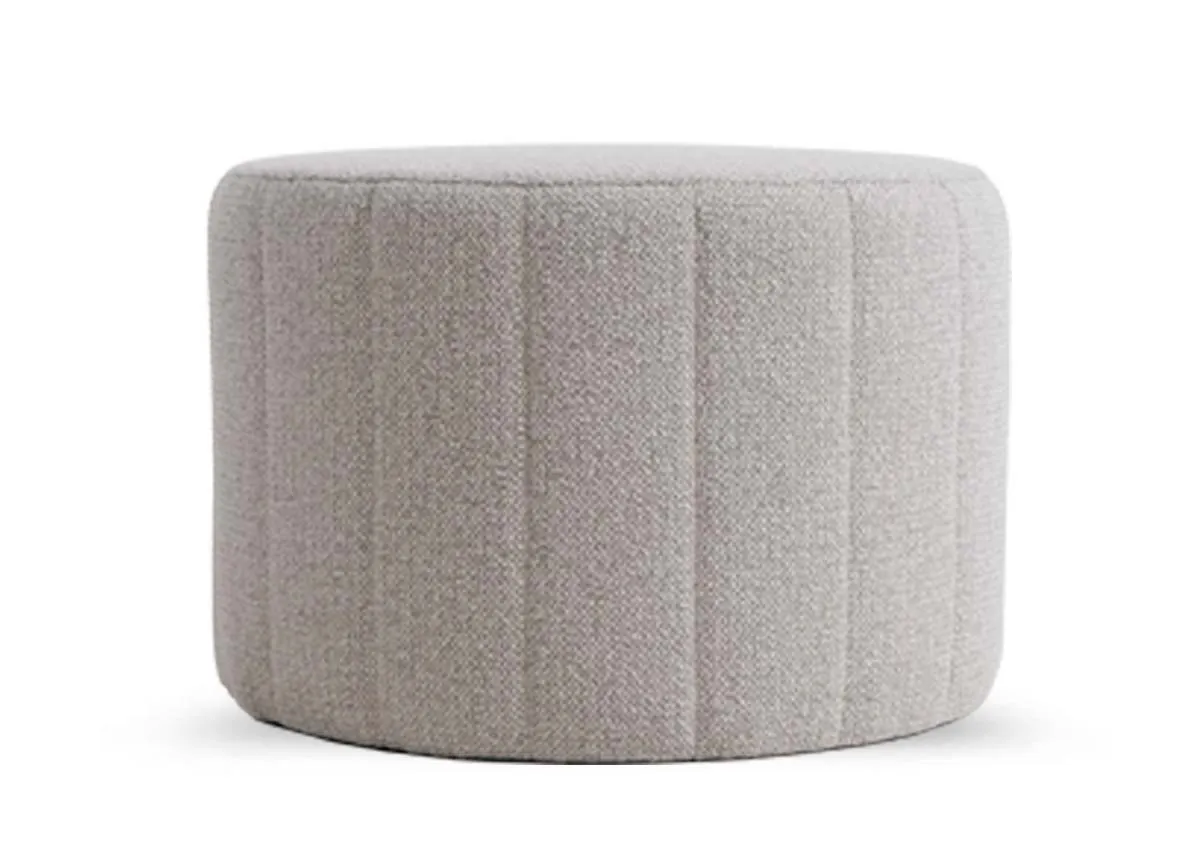 A dimension image of the Alexo Light Grey pouffe with 55cm Width x 38.5cm Height