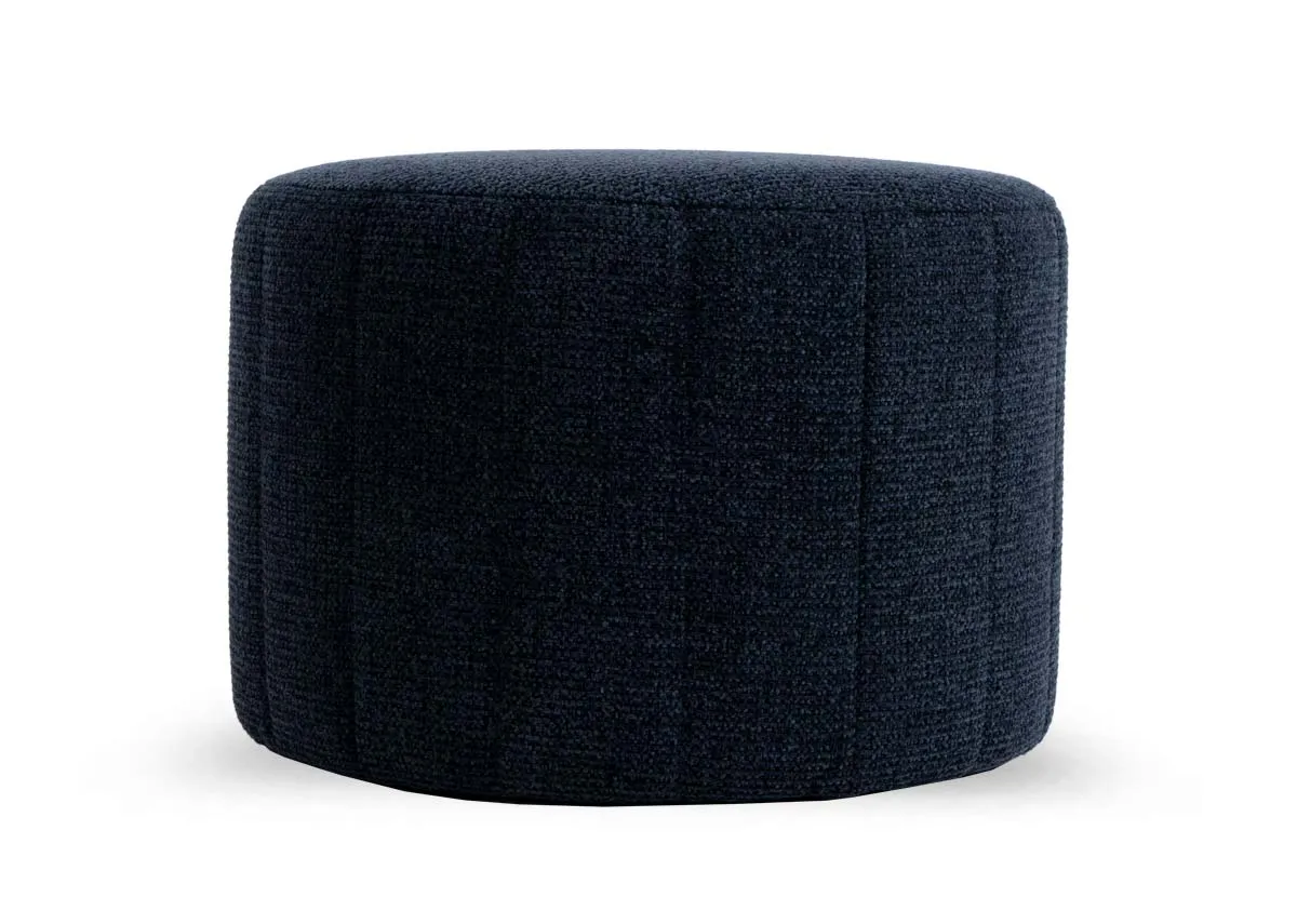 A dimension image of the Alexo Navy Pouffe with 36cm x 55cm