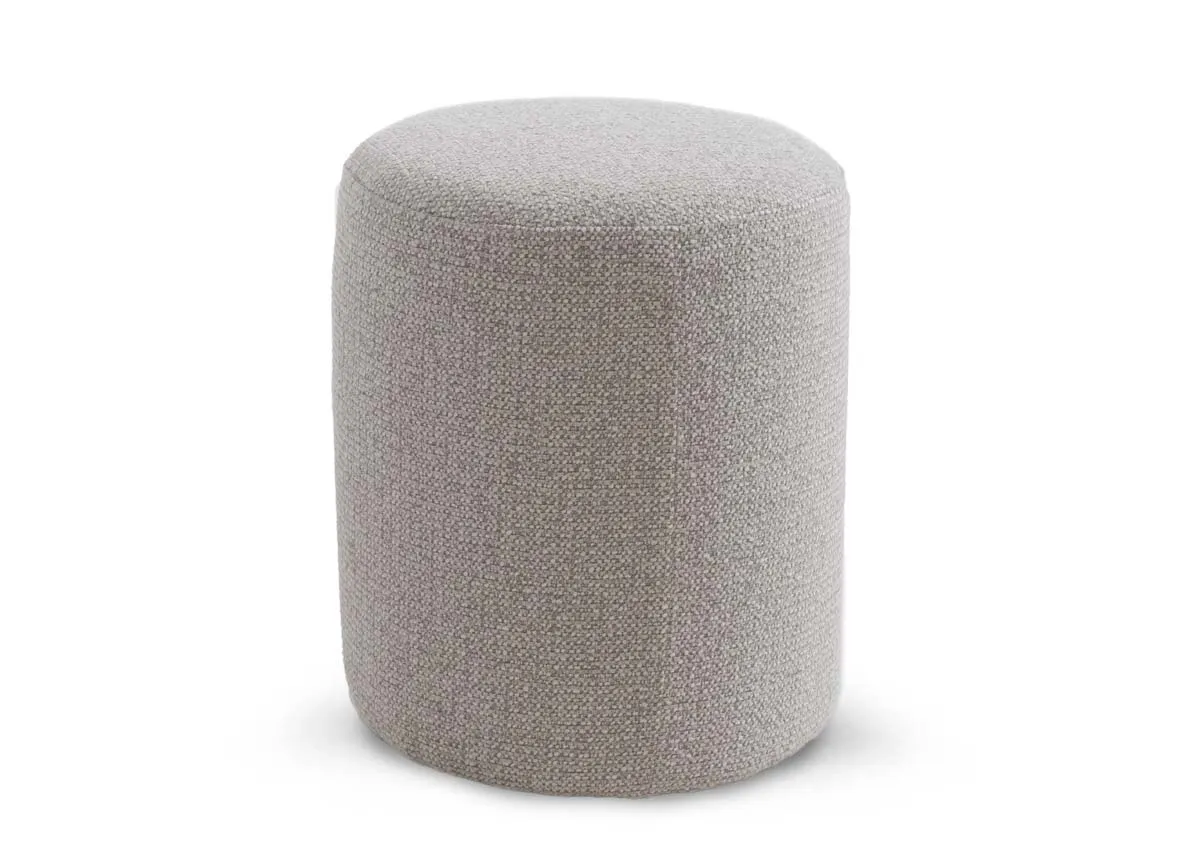 Light Grey Fabric Footstool - Parker