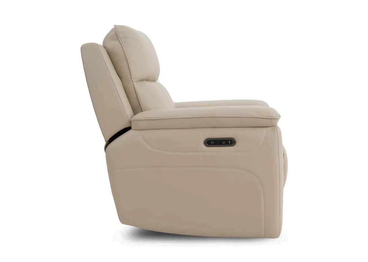A dimension image of the Aura Beige Recliner 104cm x 103cm x 56-166cm