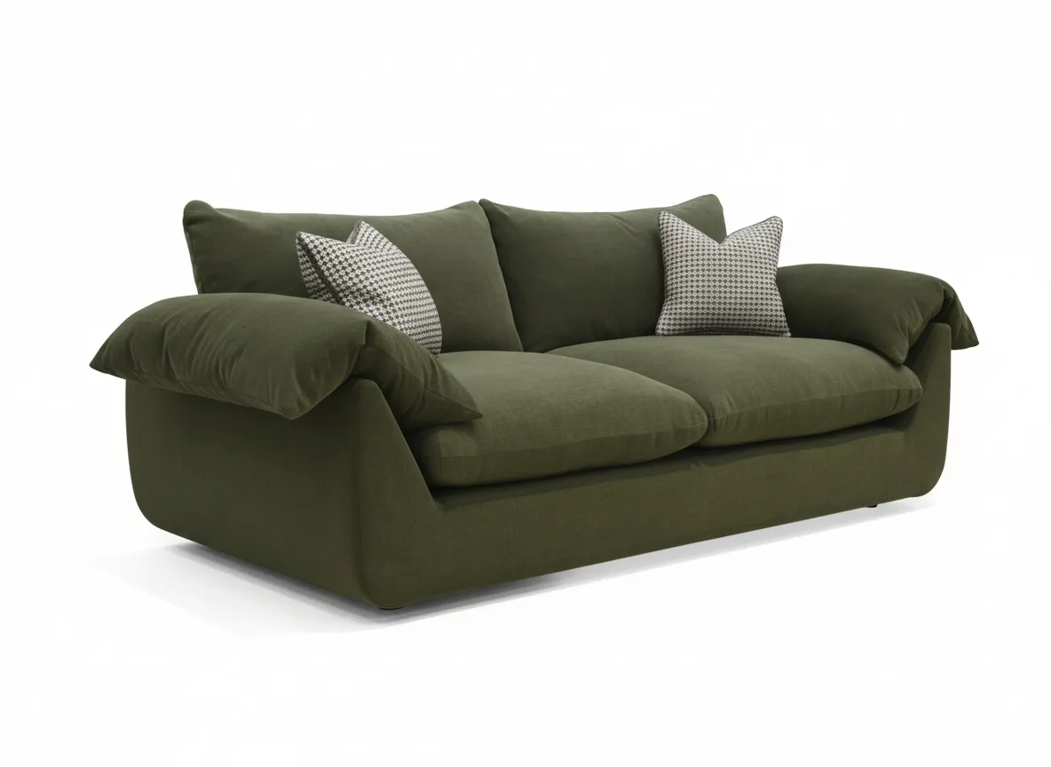 2 Seater Green Fabric Sofa - Bayswater By Vogue