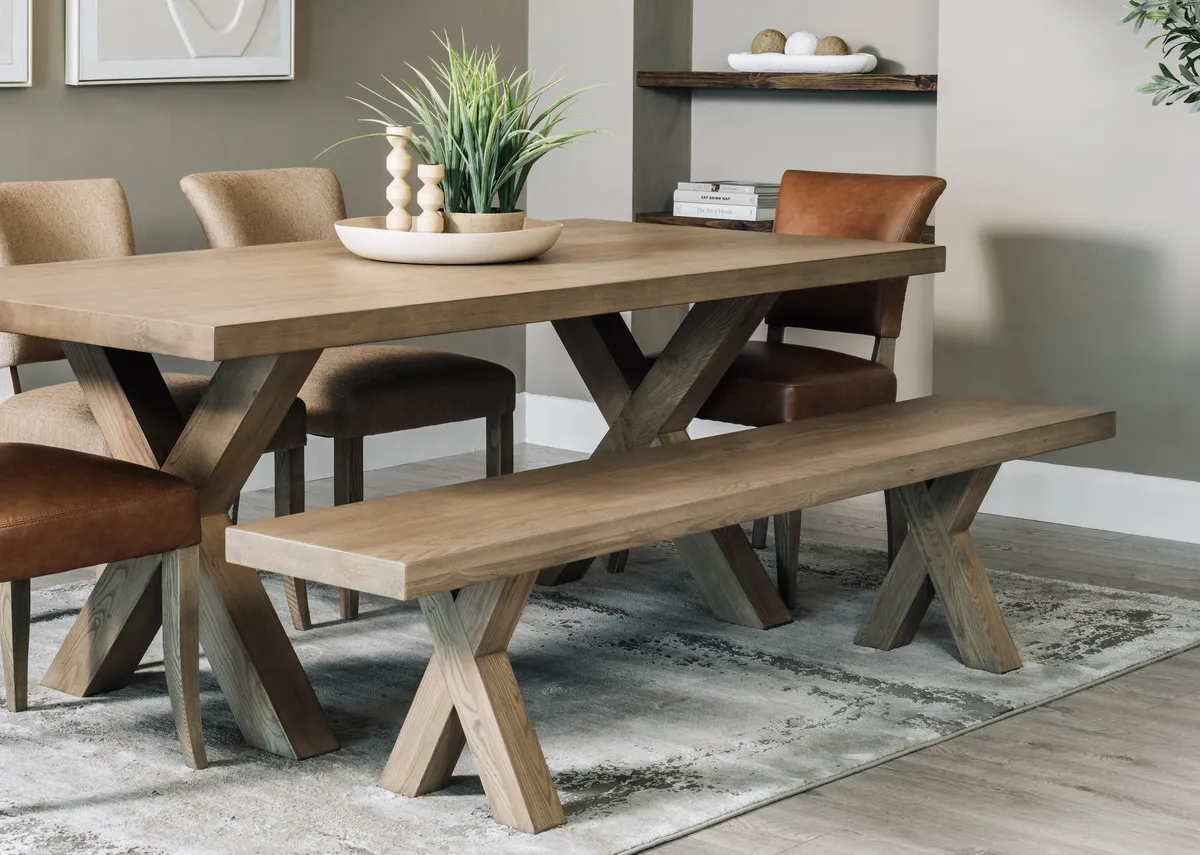 180cm Solid Ash Dining Bench - Geneva