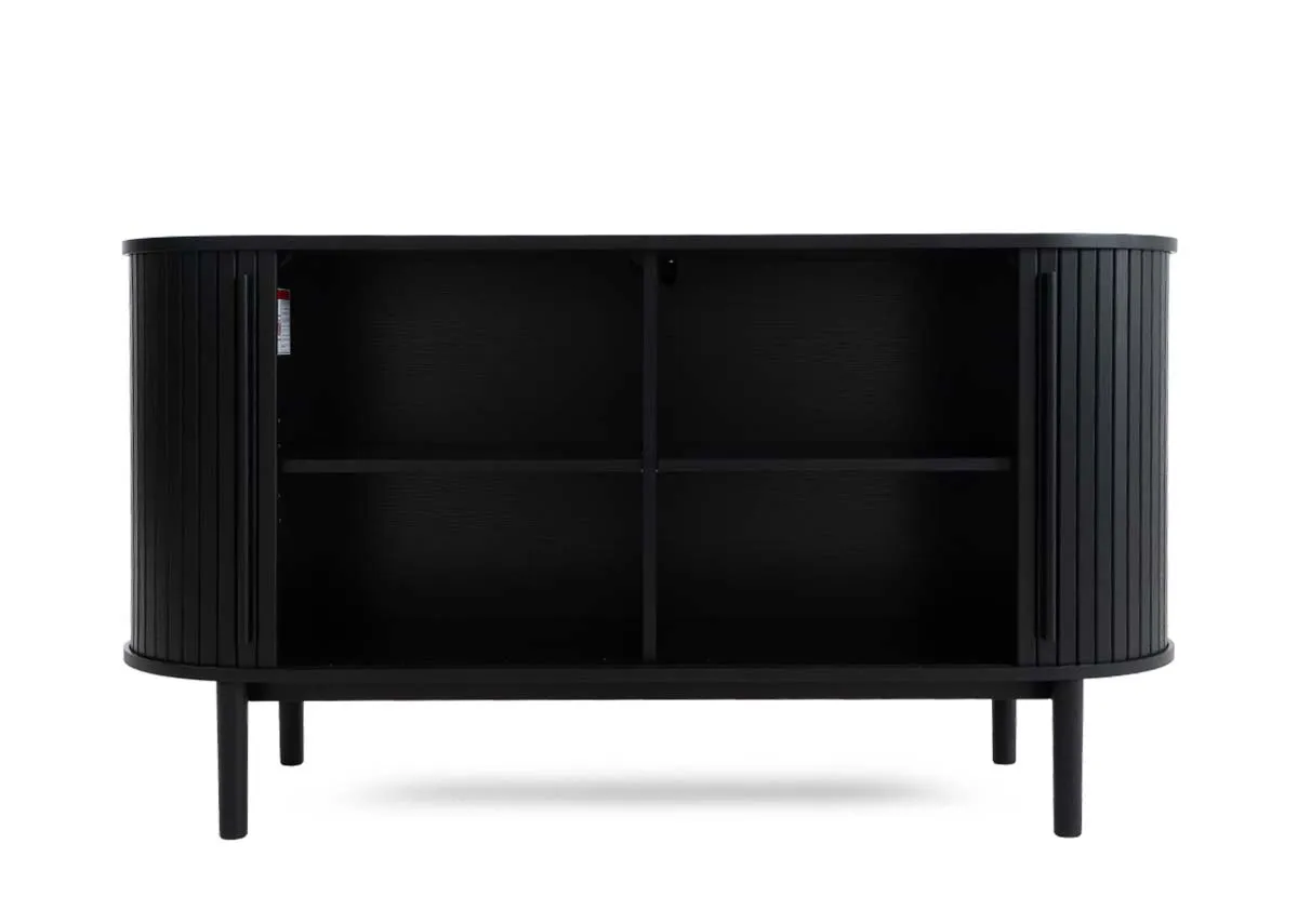 A dimension image of the Nola Black Sideboard with 140cm x 45cm x 