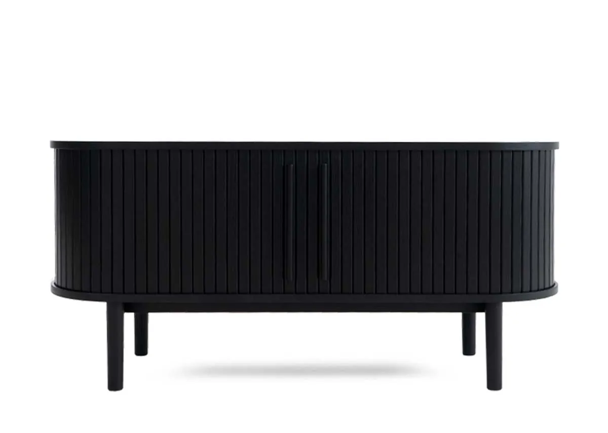 A dimension image of the Nola Black TV Unit with 120cm x 40cm x 56cm