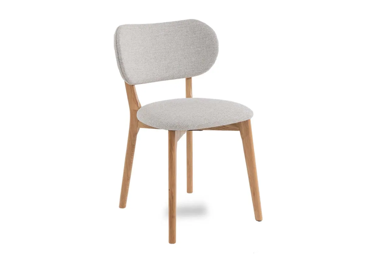 Natural Oak Dining Chair with Fabric Seat - Stilo