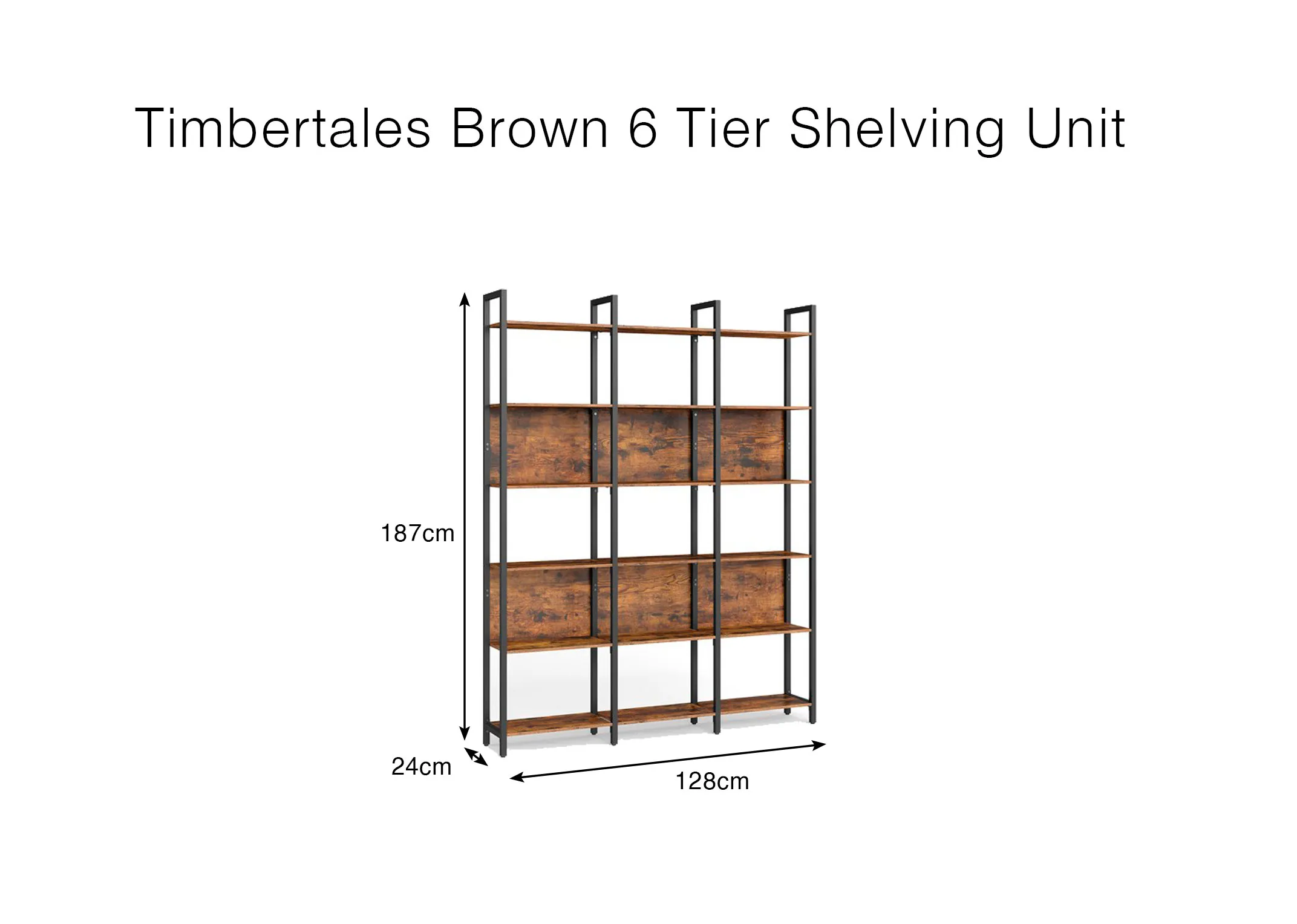A dimension image of the Timbertales Shelving Unit with 128cm (Width)