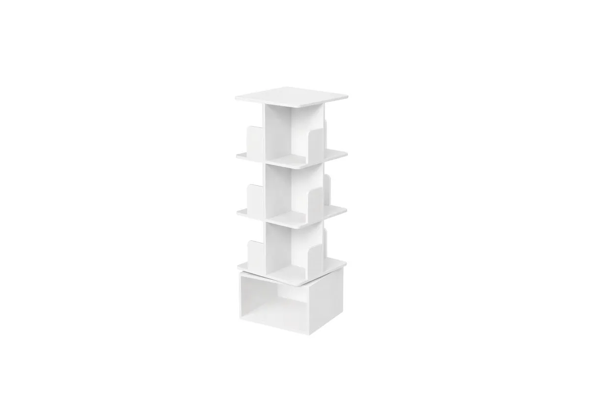 White Swivel Bookshelf - Orbit