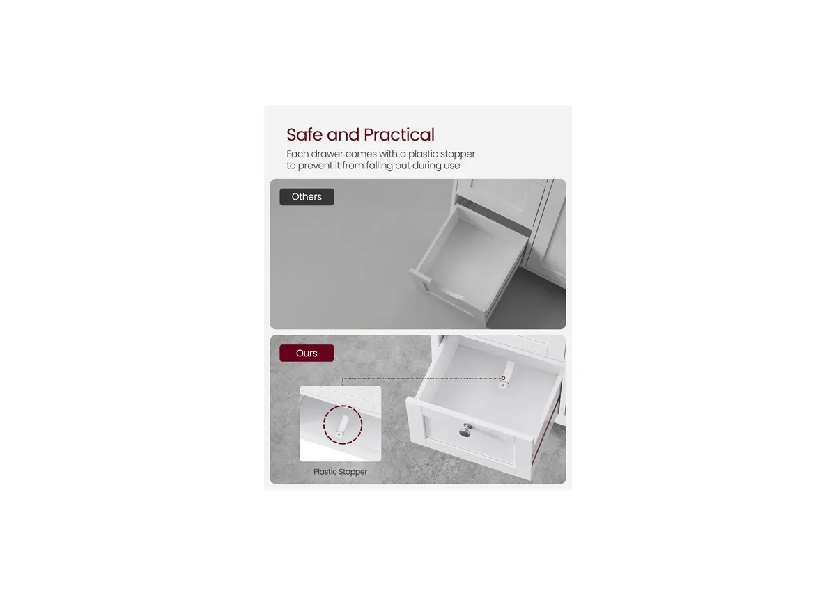 A dimension image of the White Wave cabinet with 60cm x 30cm x 80cm