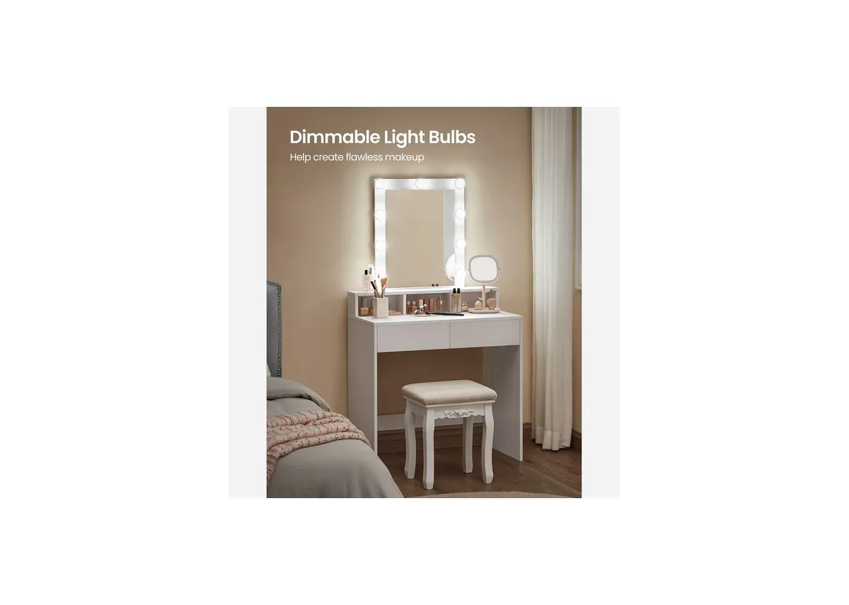 White Dressing Table with Mirror- Tala