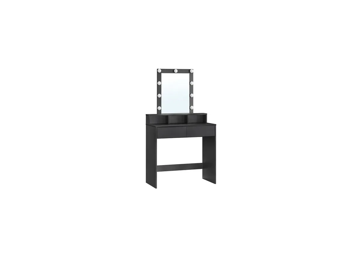 Black Dressing Table With Mirror - Libby