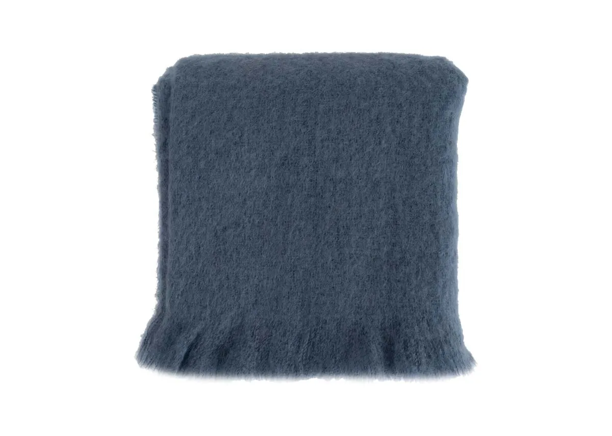 Blue Mohair Throw - Hague By Foxford