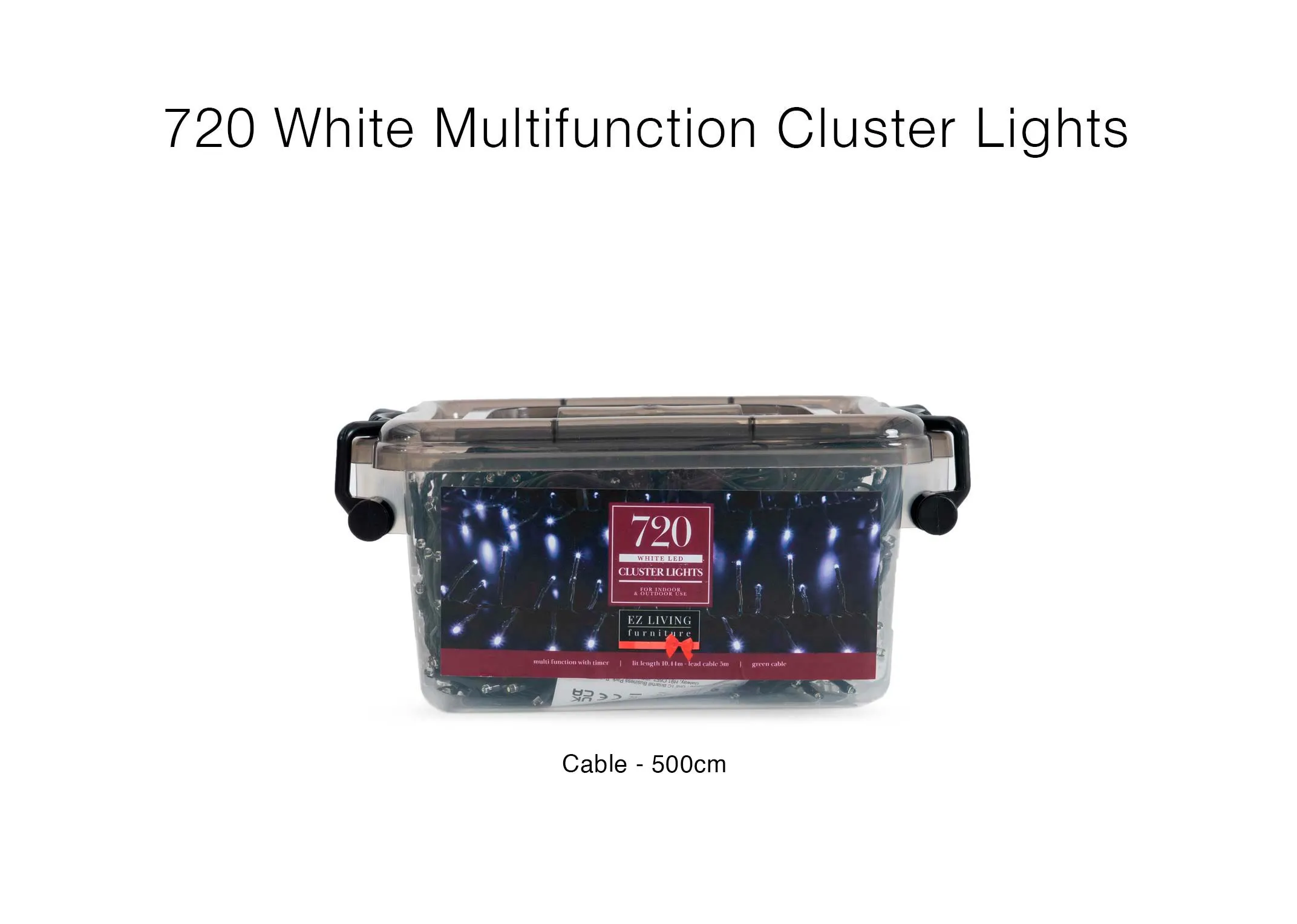 A dimension image of the 720 Cluster lights with 11m cable