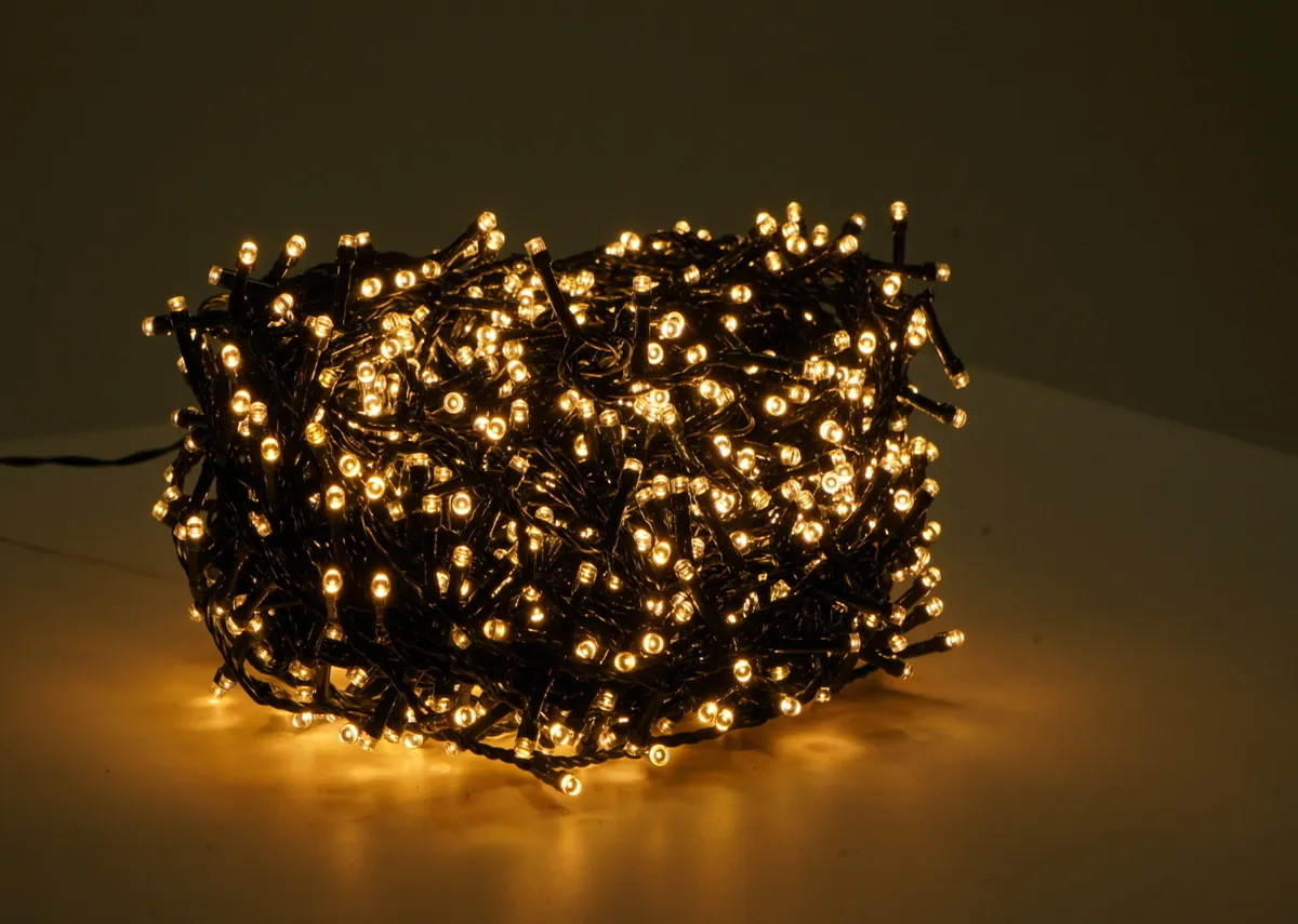 An image of the Warm white decor tree lights fully lit.
