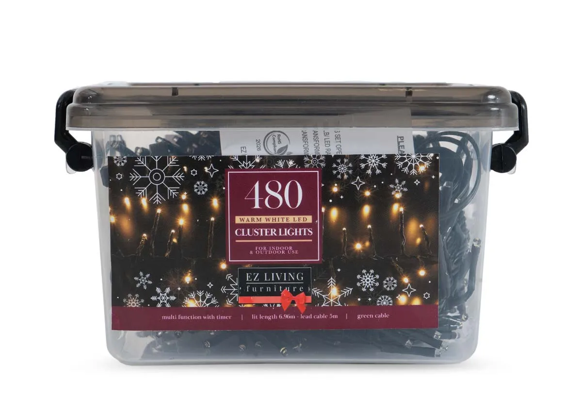 480 Warm White Multi Function Cluster - Christmas Lights