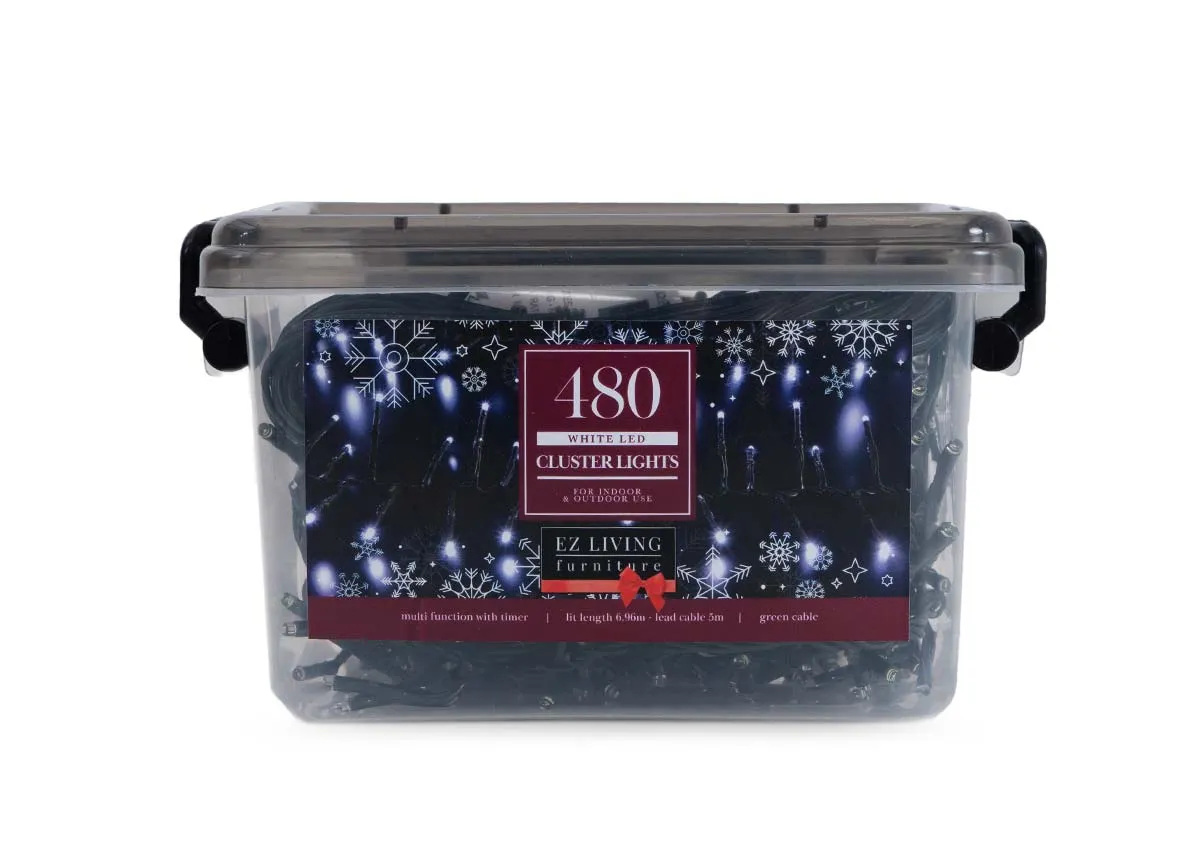 480 White Multi Function Cluster - Christmas Lights