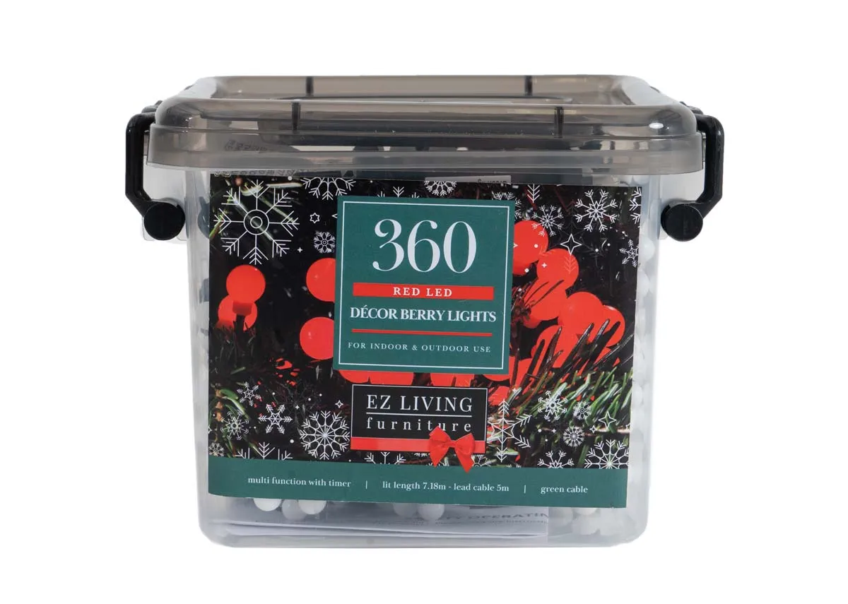 360 Red Berry Decor - Christmas Lights
