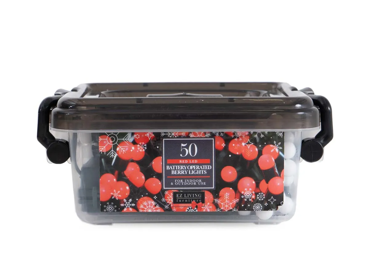 50 Red Berry Multi Function Battery - Christmas Lights