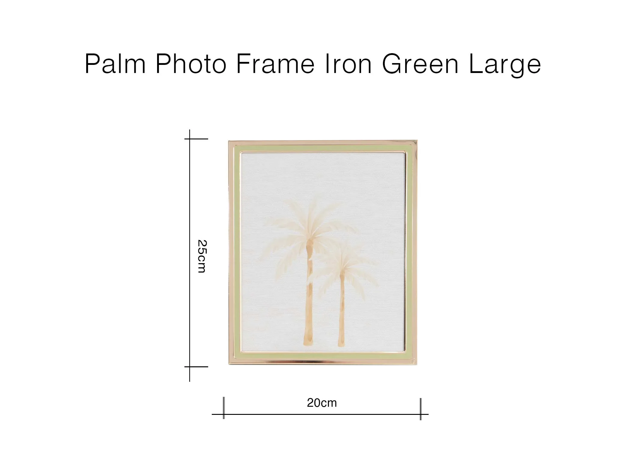A dimension image of the Palm Photo Frame with 20cm x 25cm