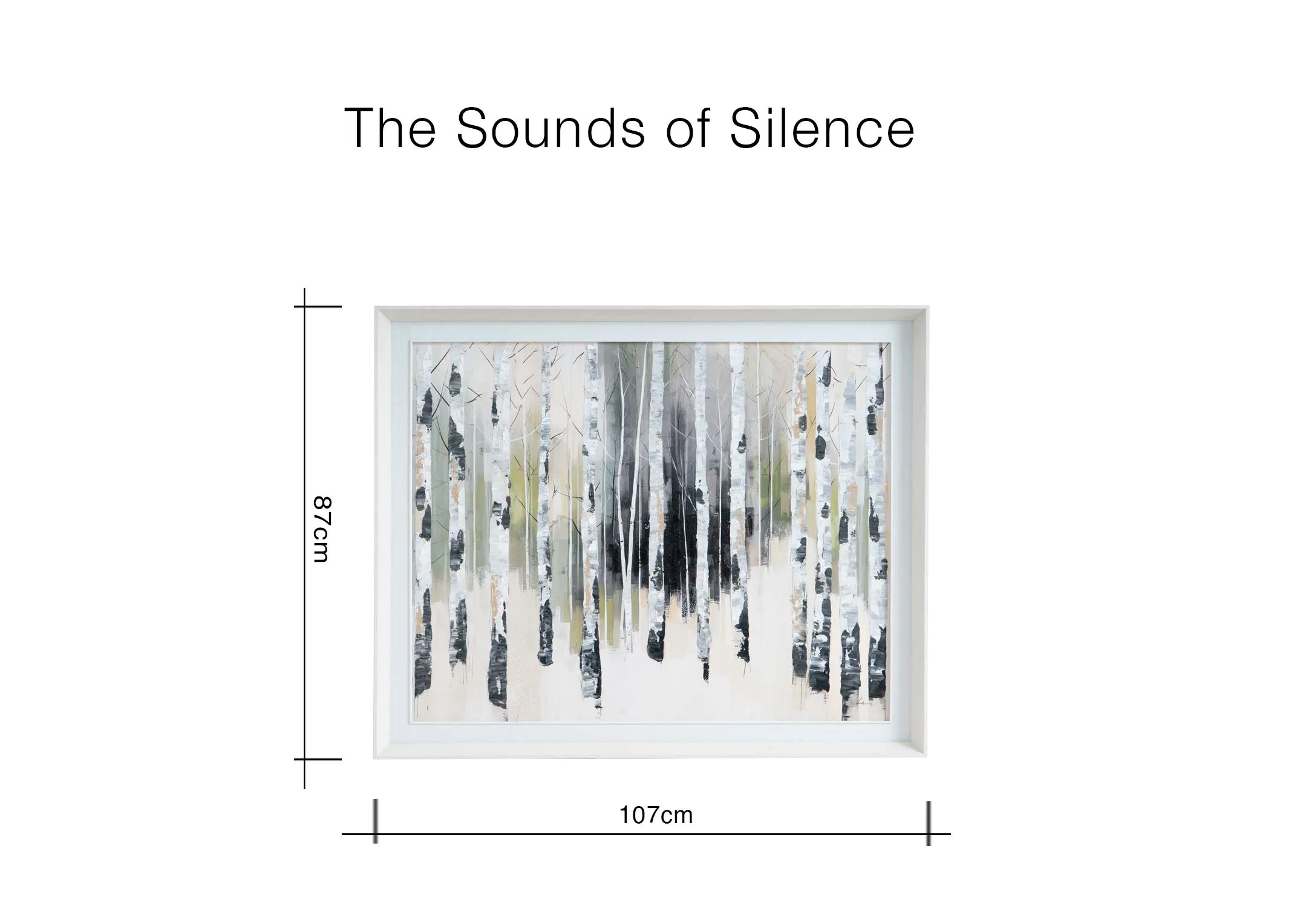 A dimension image of the Sounds of Silence 107cm x 87cm