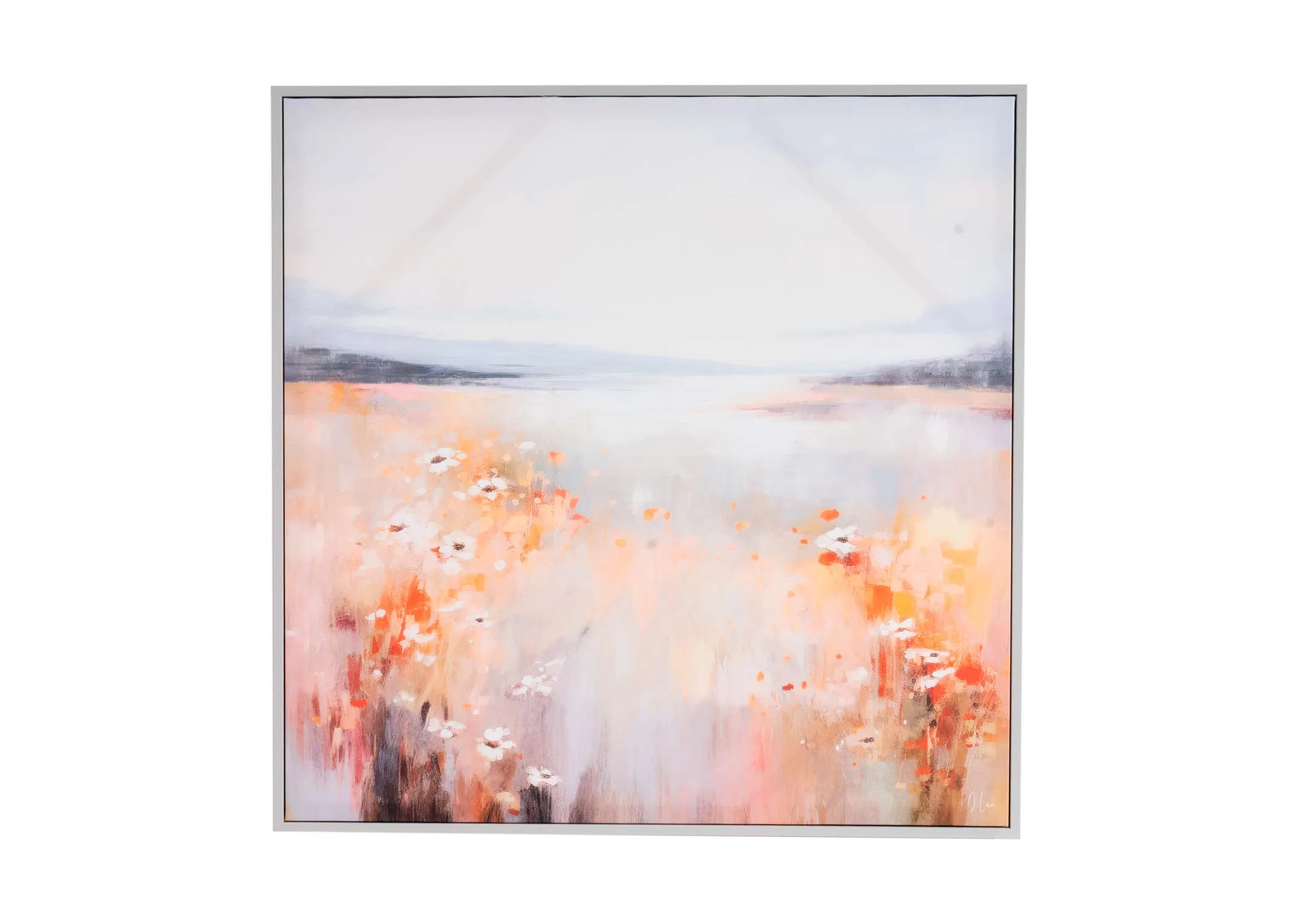 70cm x 70cm Framed Canvas - Hazy Meadows