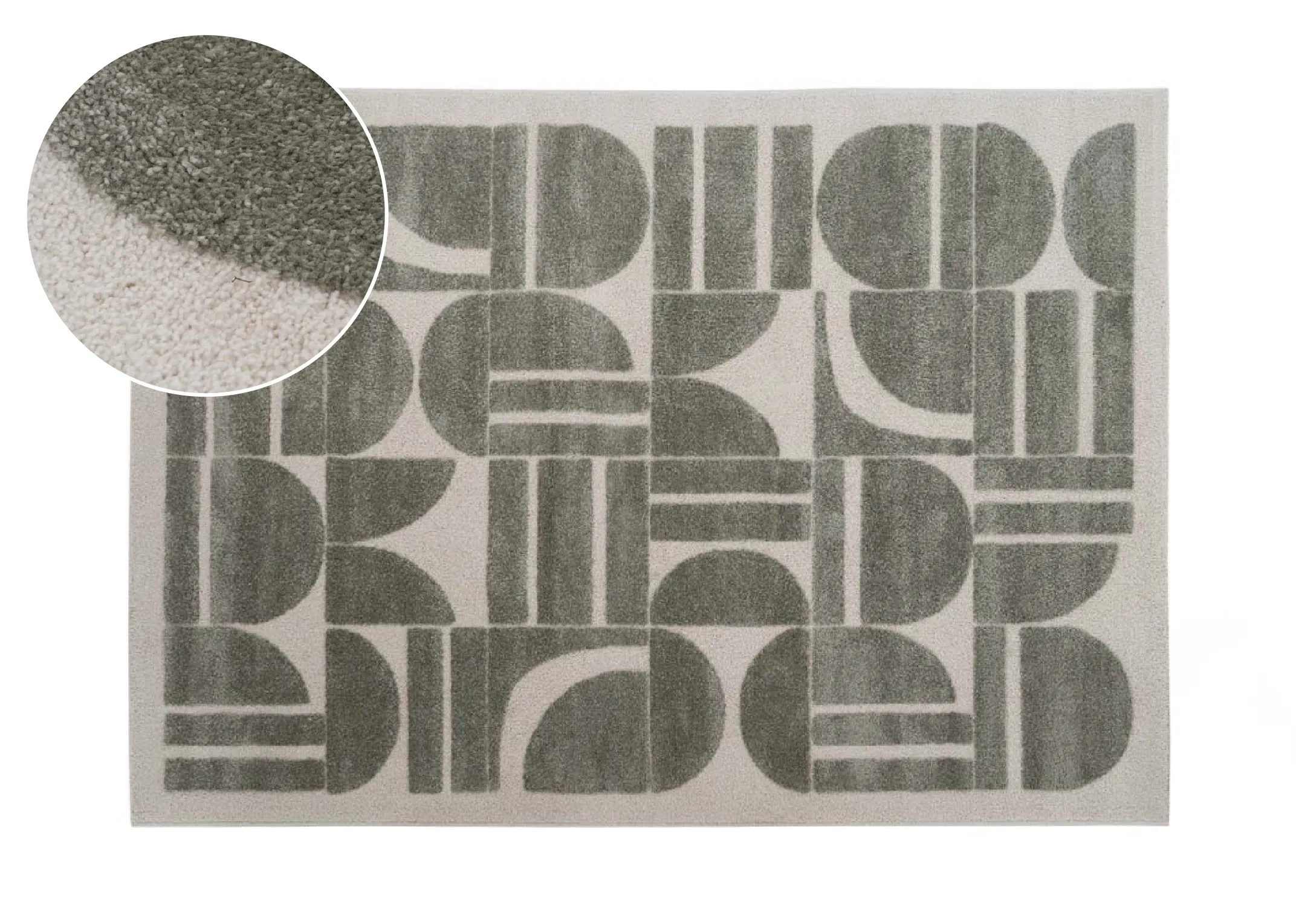 Green Abstract 200cm x 290cm Large Rug - Elio