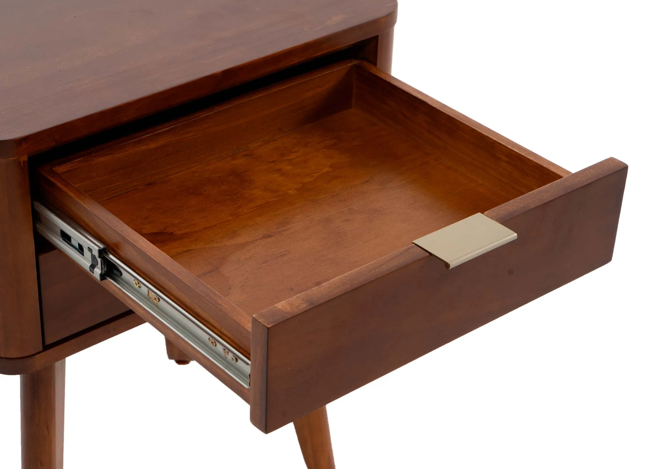 A 2 drawer brown pine locker from EZ Livings Velmora range.Closeup of dfrawer open