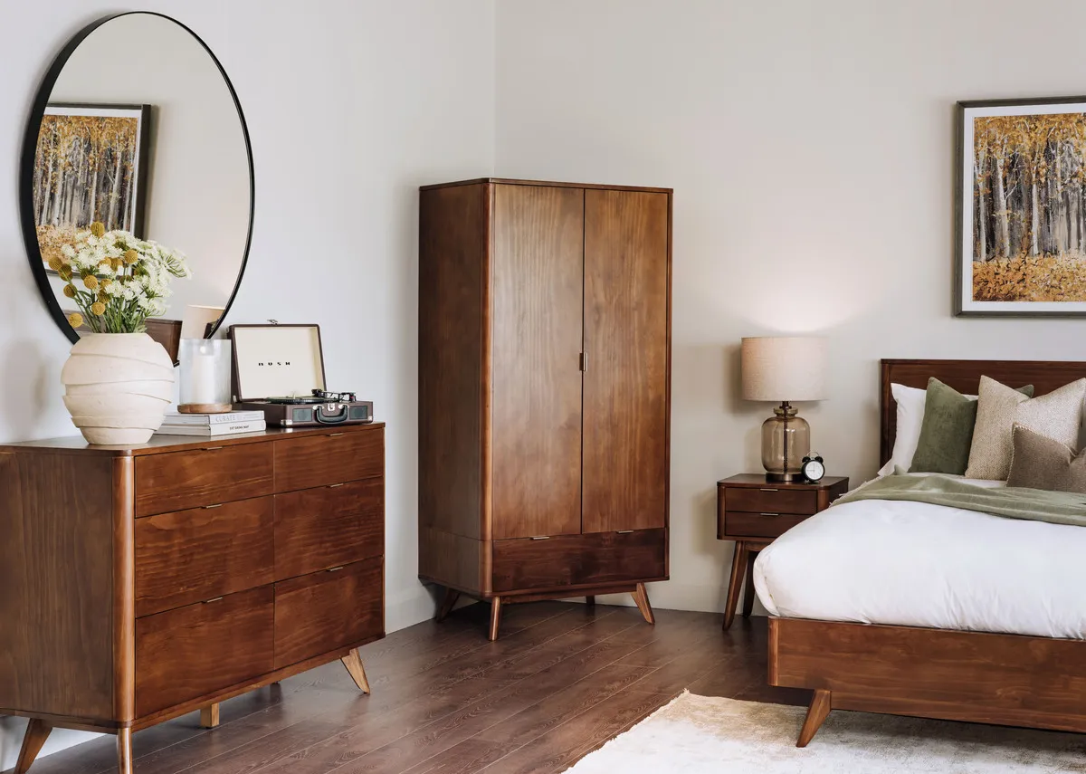 A dimension image of the Velmora Wardrobe with 90cm x 56cm x 