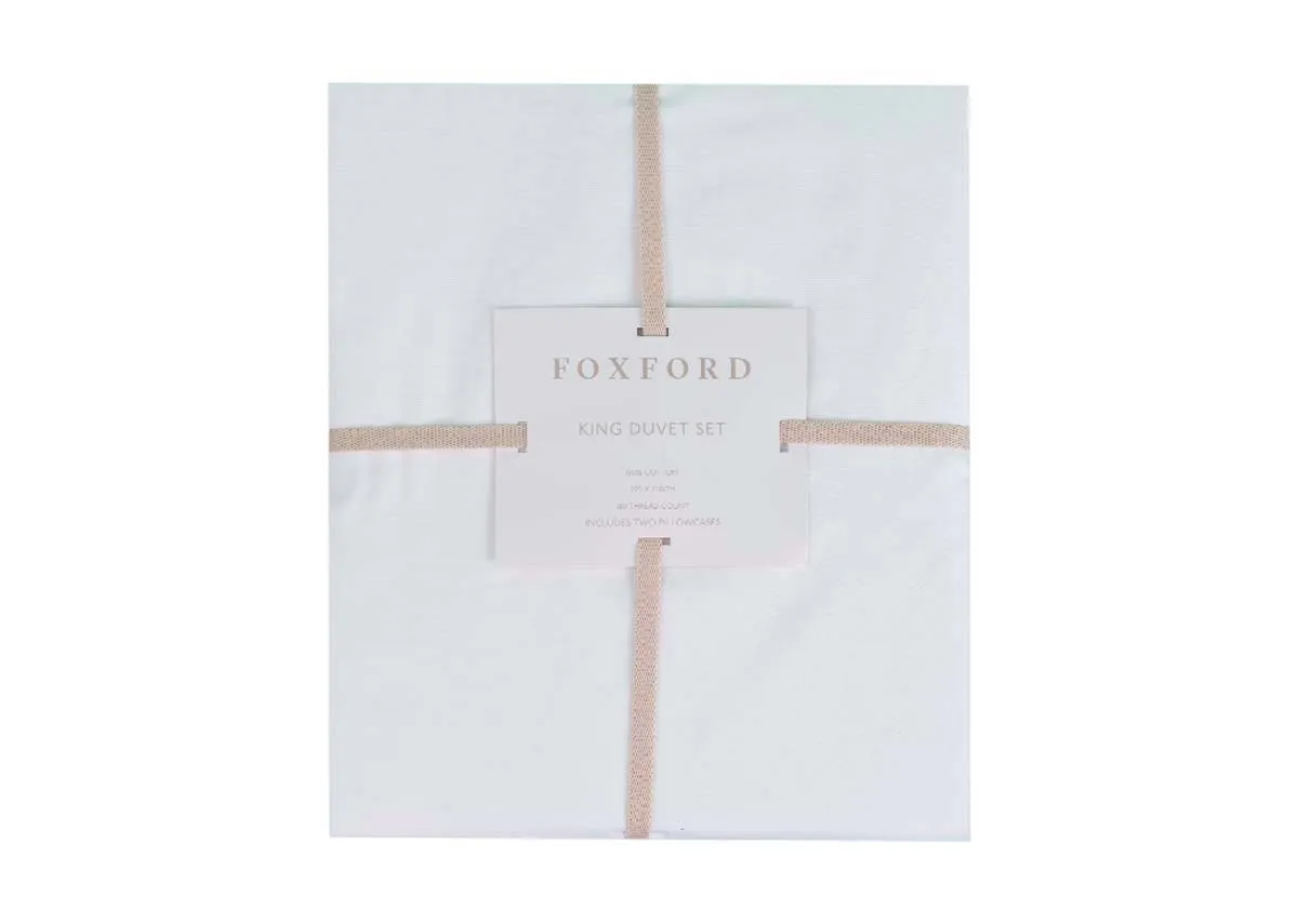 Double (4ft6) White Duvet Set - Evelyn by Foxford