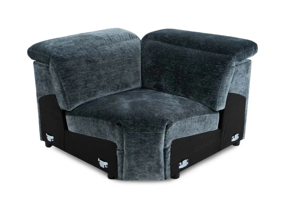 Teal Fabric Corner Unit - Preston