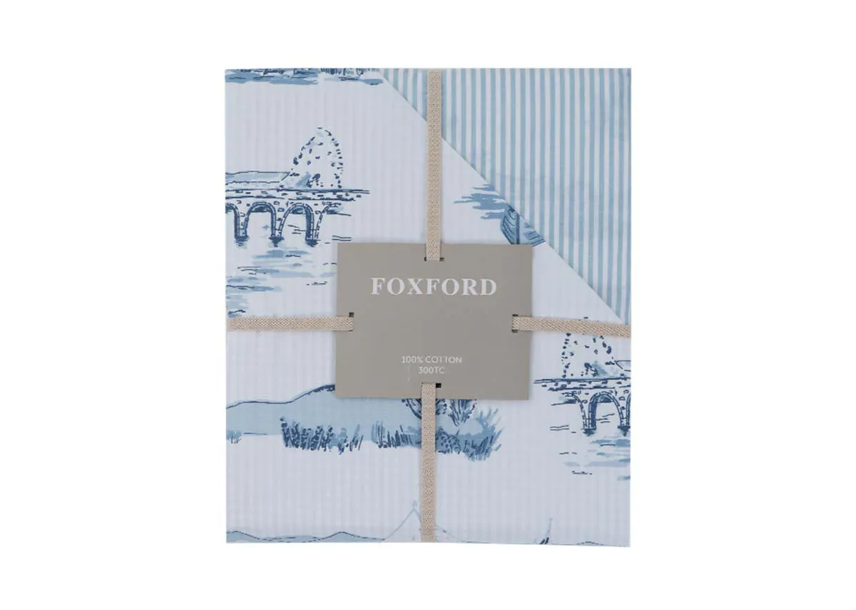 Super King (6ft) Blue Toile Duvet Set - Special Edition by Foxford