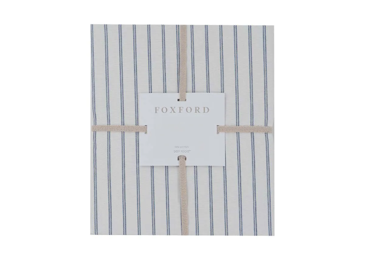 Double (4ft6) Pinstripe Fitted Sheet - Emma by Foxford