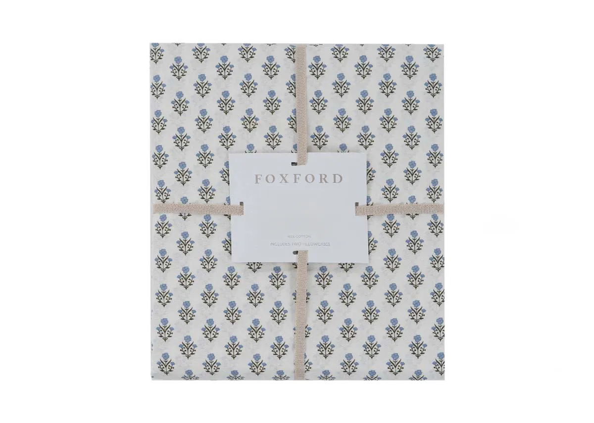 King Size (5ft) White Motif Duvet Set - Emma by Foxford