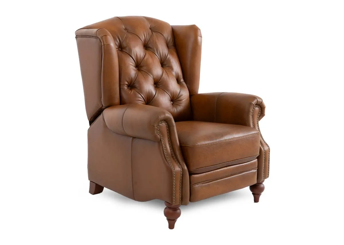 Vintage Brown Leather Recliner - Adare